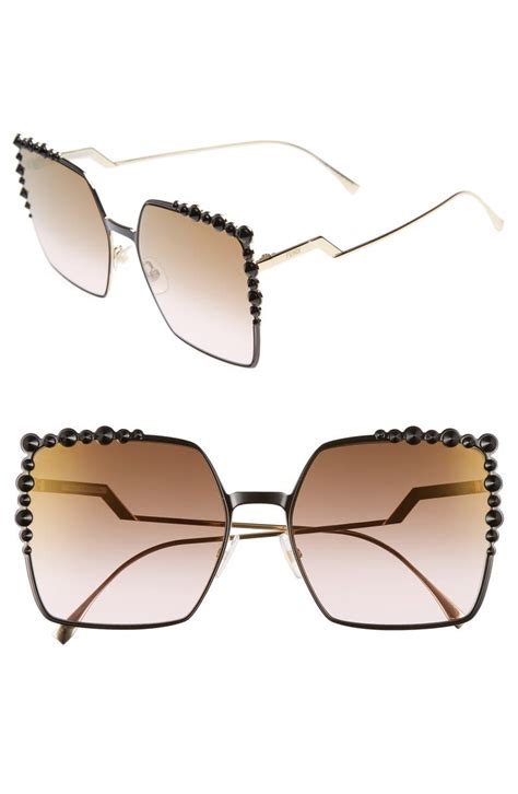 fendi 60mm oversized square sunglasses|fendi sunglasses frames cat eye.